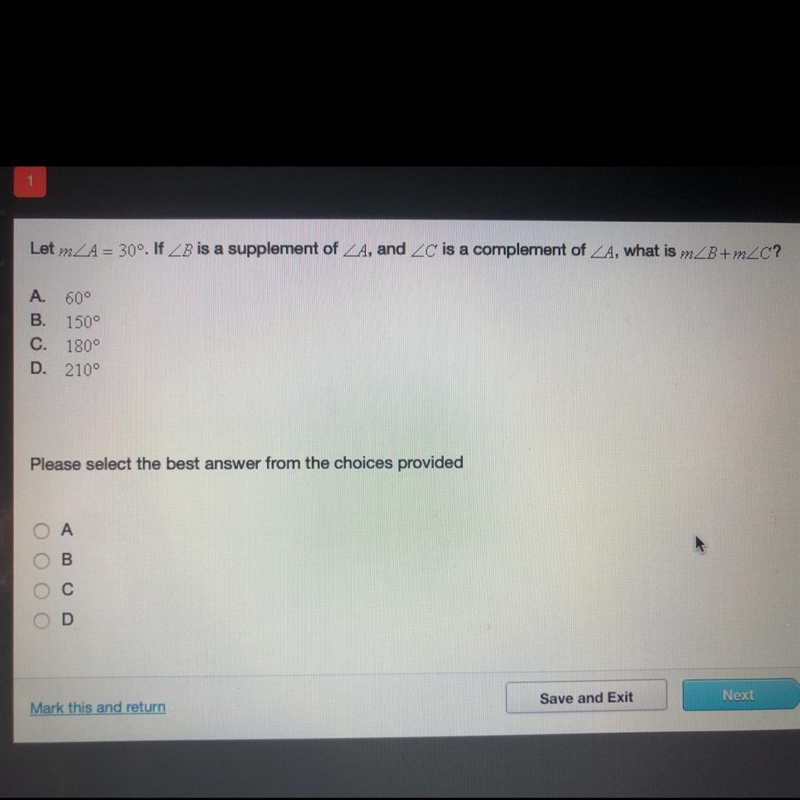 What is measure of angle B + Measure of angle C-example-1