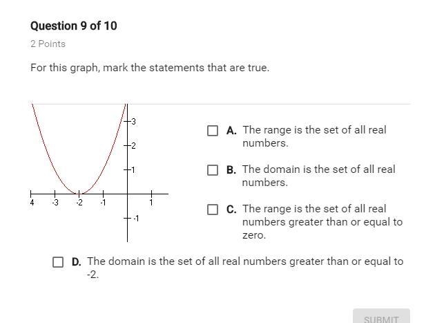 For this graph, Mark the statements that are true.-example-1