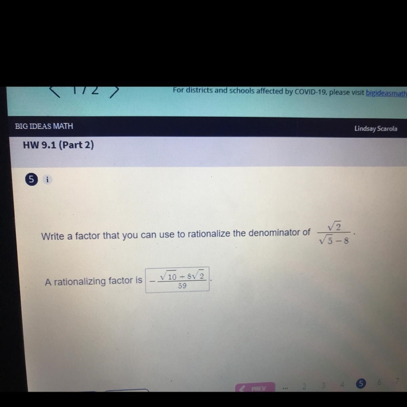 The answer is currently have is wrong so how do I do this exactly-example-1