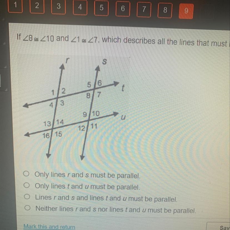 Which describes all the lines that must be parallel?-example-1