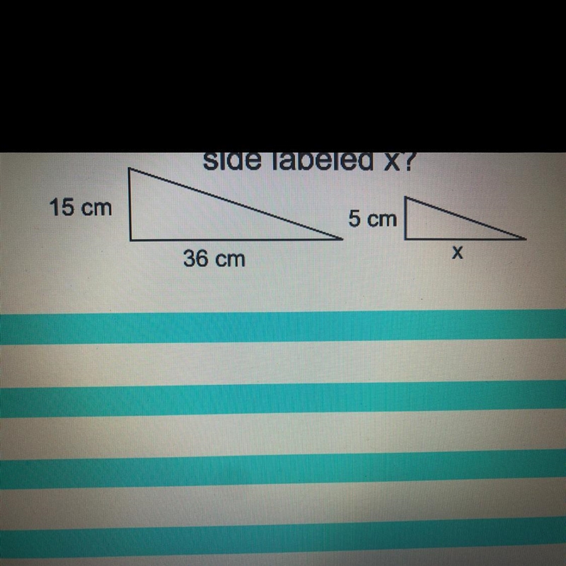 If the two triangles shown are similar (i.e. their sides are proportional), what is-example-1