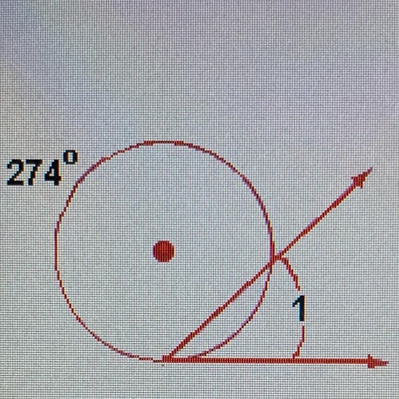 The measure of ∠1= A. 43 B. 86 C. 274-example-1