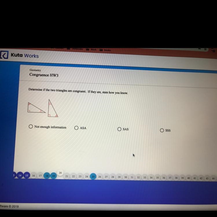 Determine if the two triangles are congruent. If they are, how you know.-example-1