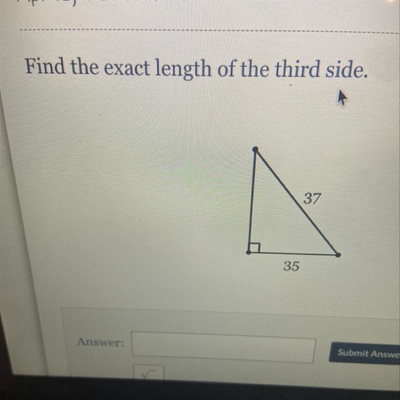 Find the exact length of the third side-example-1