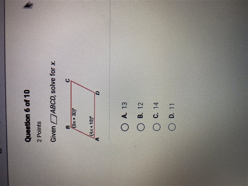 Given ABCD, solve for x?-example-1