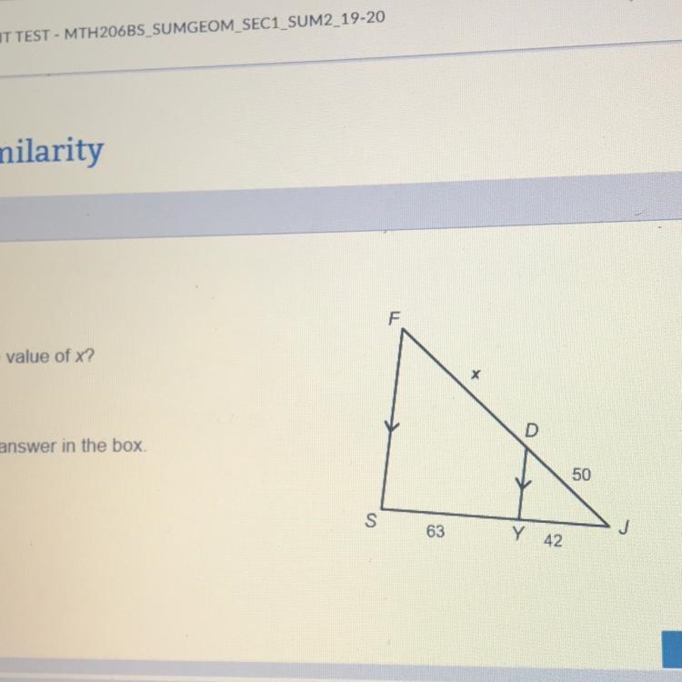 What is the value of x? х D Enter your answer in the box. 50 S units 63 У J 42-example-1