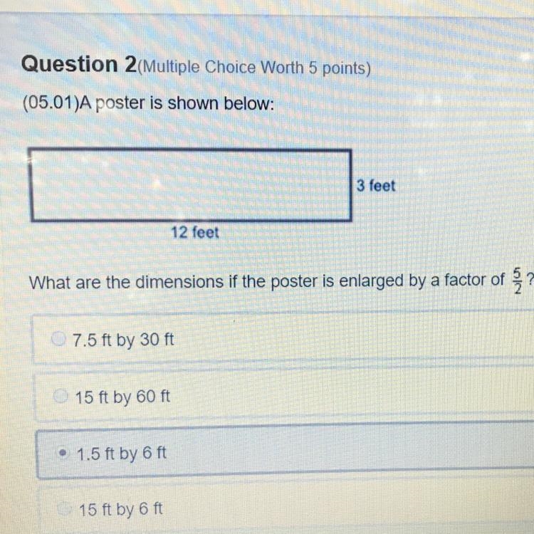 A poster is shown below: What are the dimensions of the poster is enlarged by a factor-example-1