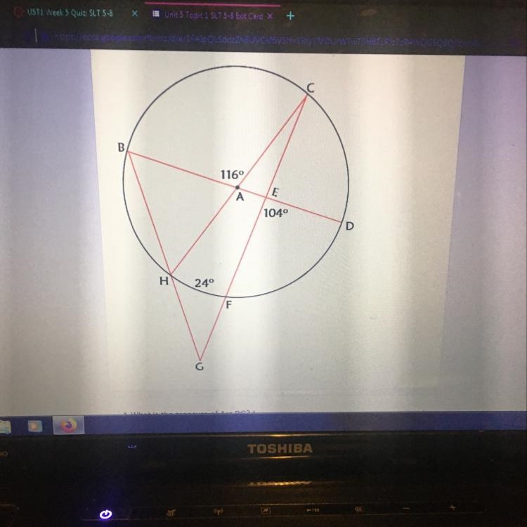 What is the Measure of Angle BHC and Angle BGC? And Why?-example-1