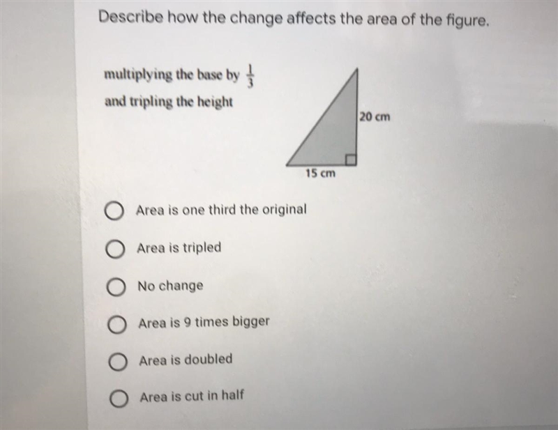 Describe how the change affects the area of the figure.-example-1