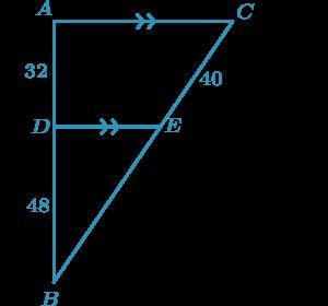 The measure of EB is _[blank A]_ units by the _[blank B]_. Thus, BC must measure _[blank-example-1