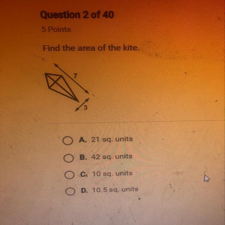 Find the area of the kite-example-1