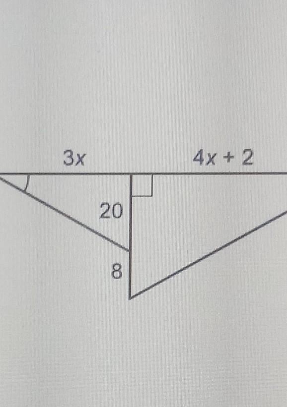 The two trangles are similar What is the value of x? 4x + 2 Enter your answer in the-example-1