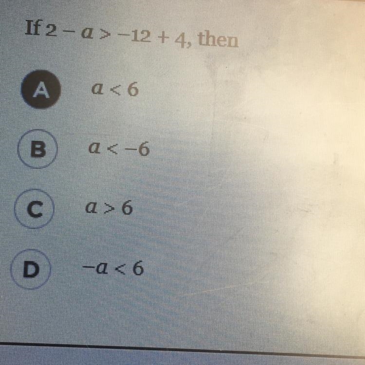 IS MY ANSWER CORRECT IS IT A? Please help!!!-example-1