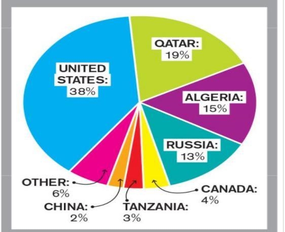 Look at the chart and answer the question. Which country has about four times as much-example-1