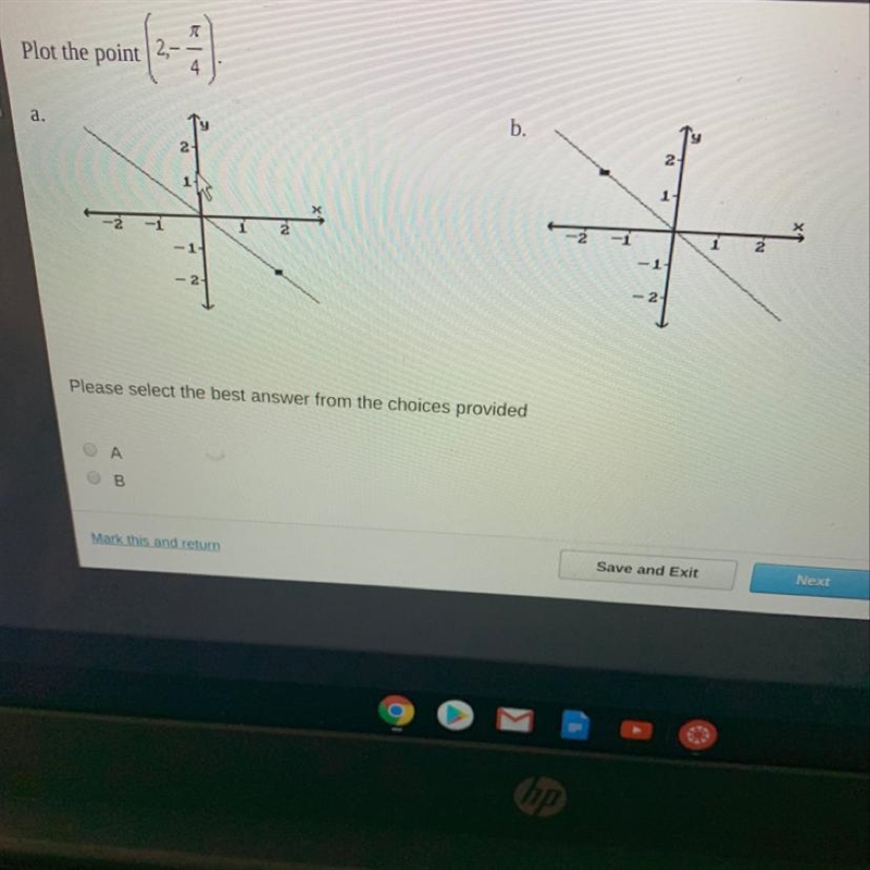 Plot the point ( 2, - /4-example-1