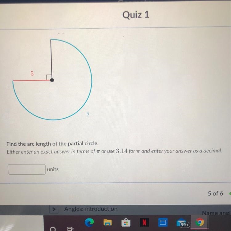 Find the arc length of the partial circle.-example-1