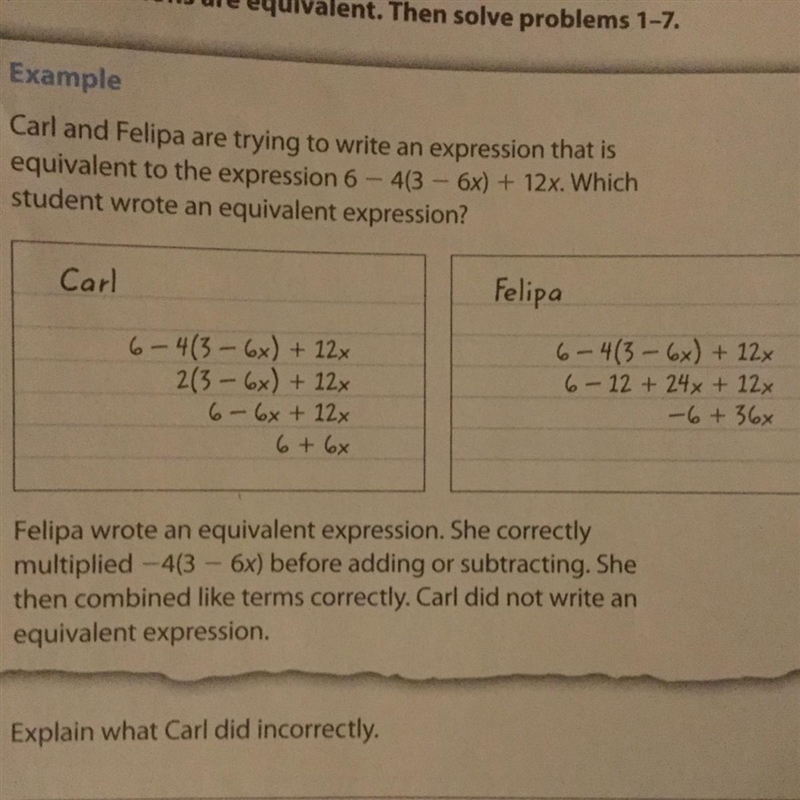 Explain what Carl did incorrectly-example-1