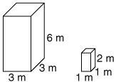 What is the surface area of the smaller prism? 2 m 2 4 m 2 10 m 2 12 m 2 What is the-example-1