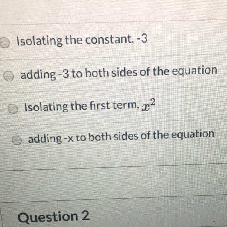 Jennifer is completing the square to solve the quadratic equation x? - 0-3= 0. What-example-1