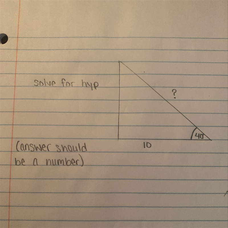 Solving a right triangle using trig. Please help-example-1