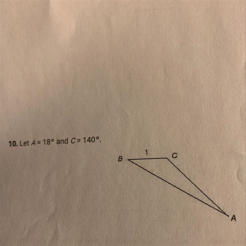 Solve the given triangle by finding the missing angle and the other side lengths.-example-1