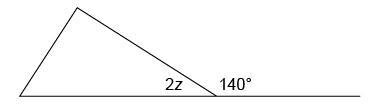 Determine the value of z in the figure answers: z = 40° z = 90° z = 20° z = 45°-example-1