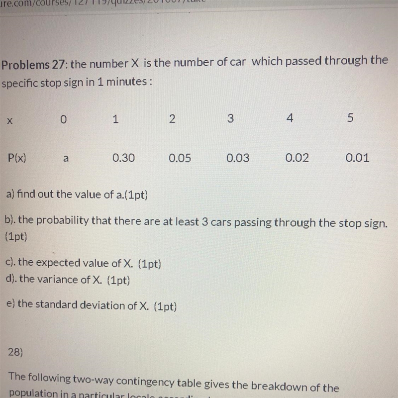 Problems 27: the number X is the number of car which passed through the specific stop-example-1