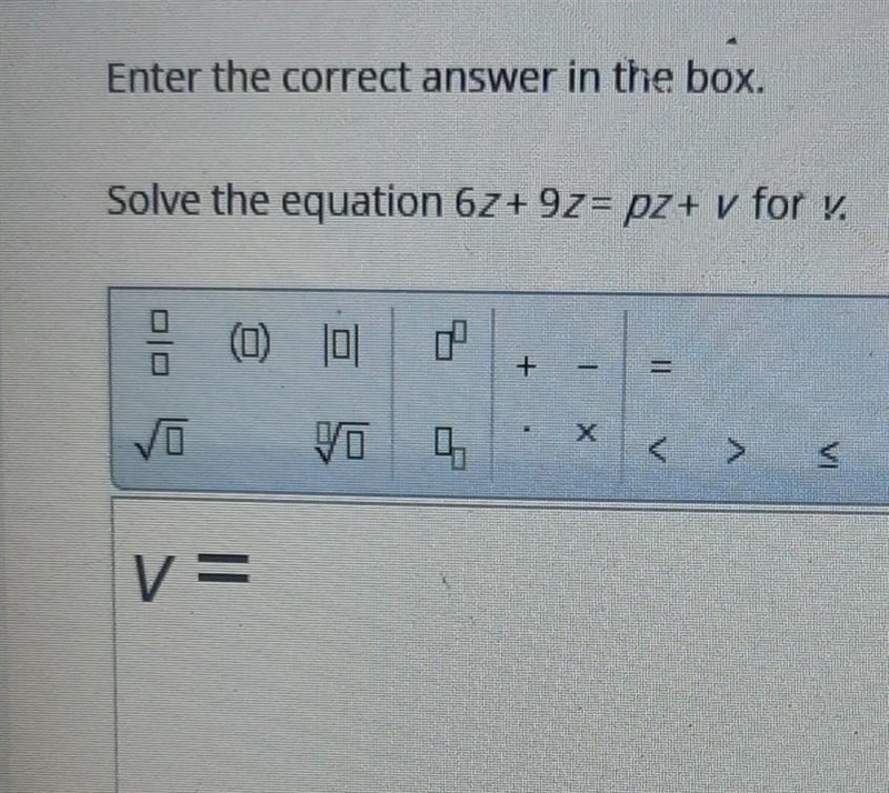 Plato solve the equation for v ​-example-1