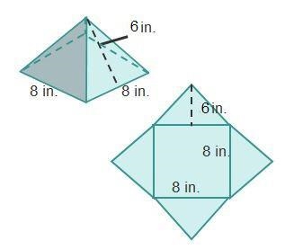 What is the surface area of the pyramid? HELP ASAP 160 square inches 188 square inches-example-1