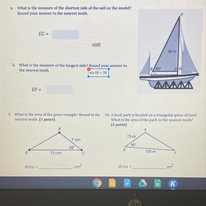 What is EG and EF ( can you do number 9 too thank you-example-1