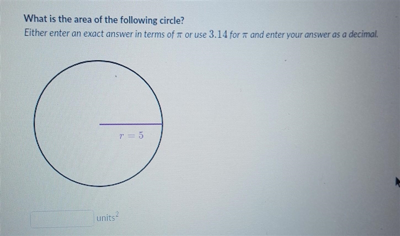 Area of the circle ​-example-1