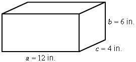 A formula for finding SA, the surface area of a rectangular prism, is SA = 2(ab + ac-example-1