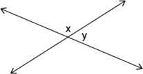 Identify the type of angles labeled as x and y in the figure. answers : ) Nonadjacent-example-1