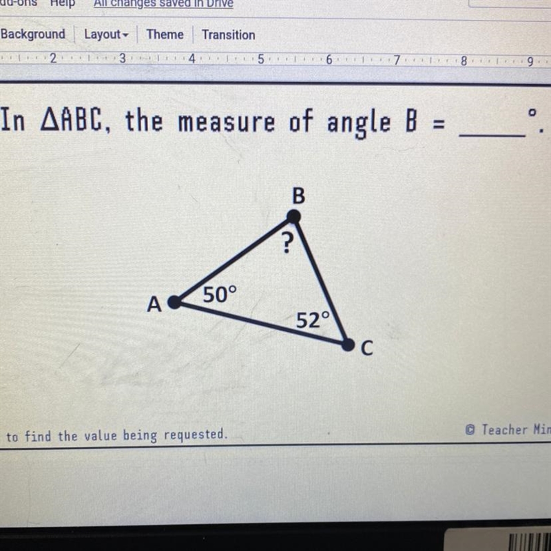 What is the measure of angle B?-example-1