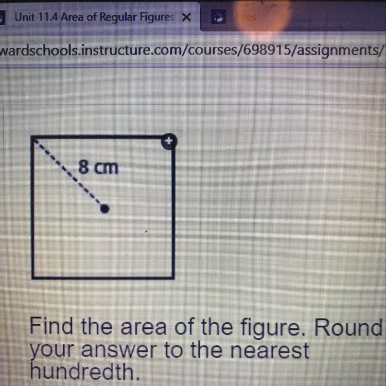 8 cm Find the area of the figure. Round your answer to the nearest hundredth.-example-1