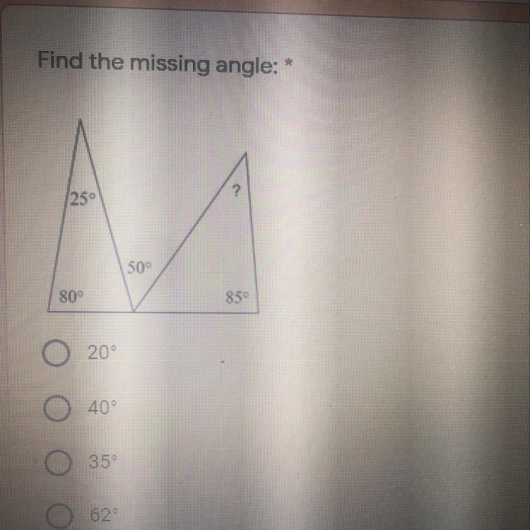 Find the missing angle:-example-1