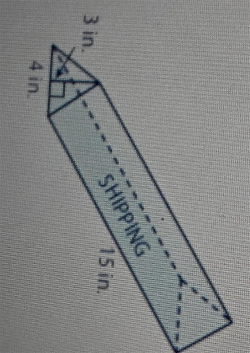 A shipping carton is in the shape of a triangular prism. How many cubic inches of-example-1