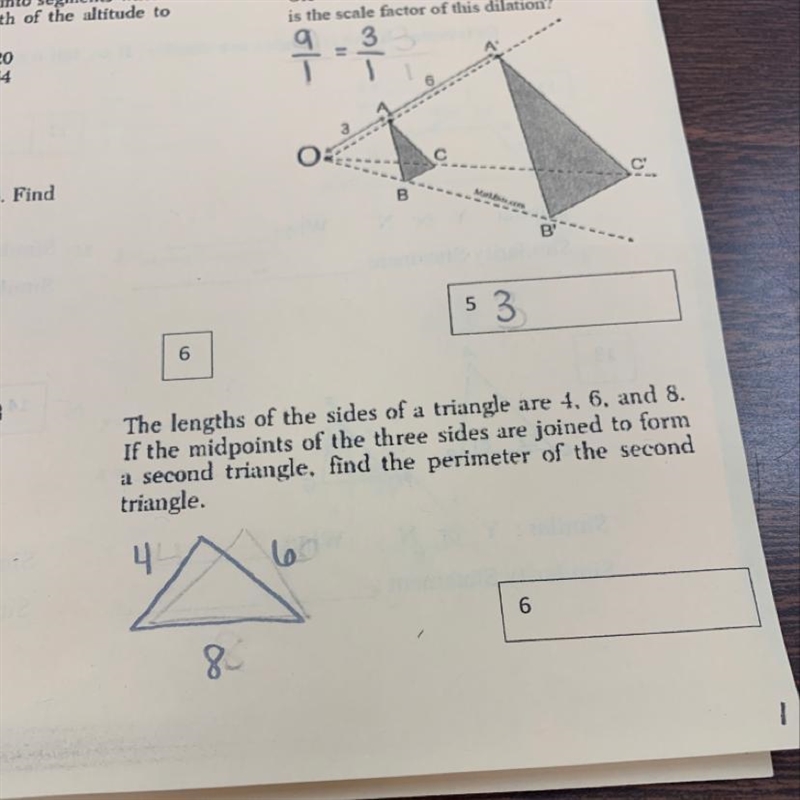 The lengths of the sides of a triangle are 4,6 and 8 If the midpoints of the three-example-1