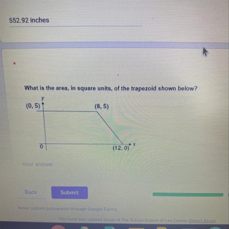 What is the area, in square units, of the trapezoid shown below?-example-1