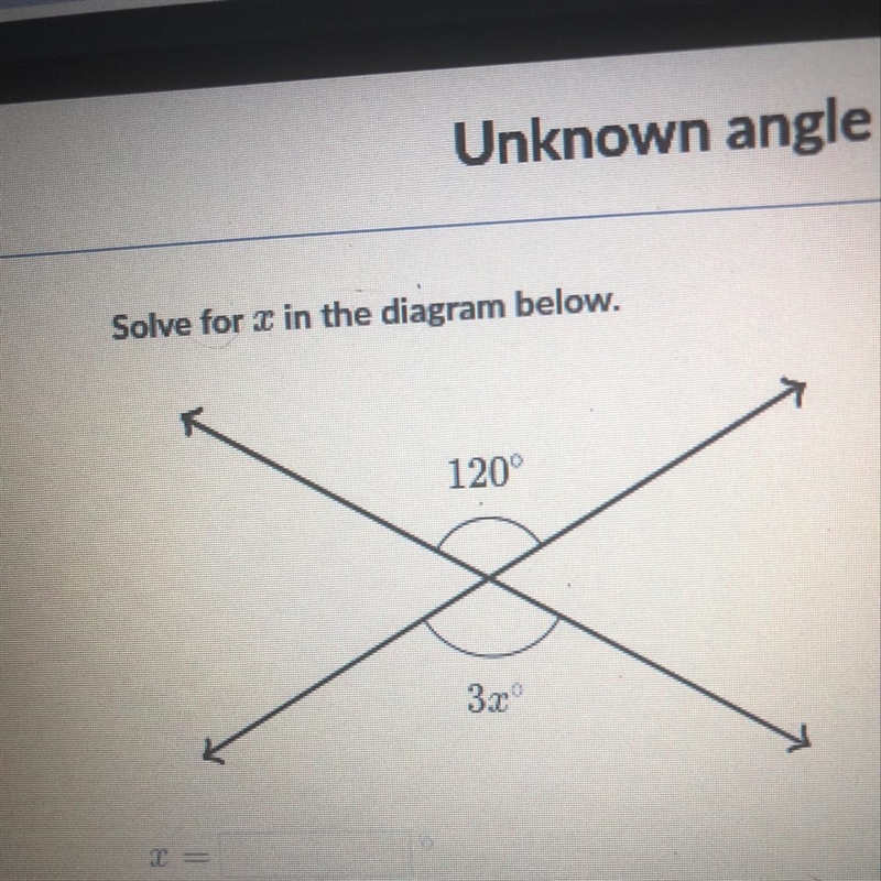 Solve for x in the diagram below-example-1