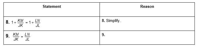 Provide reasons for the proof of the triangle proportionality theorem.-example-2