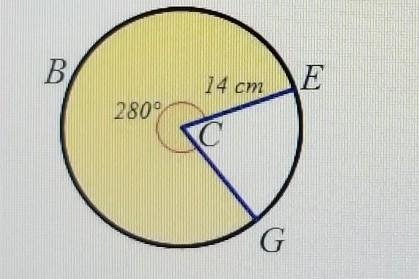 The figure above represents a wheel of cheddar cheese. Determine the area of cheese-example-1