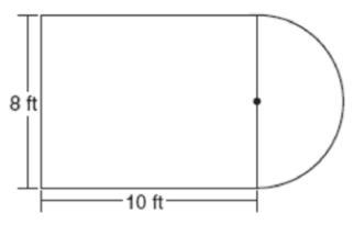 Find the area of the figure below. Use 3.14 for pi. Area = __ feet squared-example-1