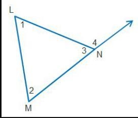 Which angles are remote interior angles? A 1 and 2 B 2 and 3 C 3 and 4 D 1 and 4-example-1