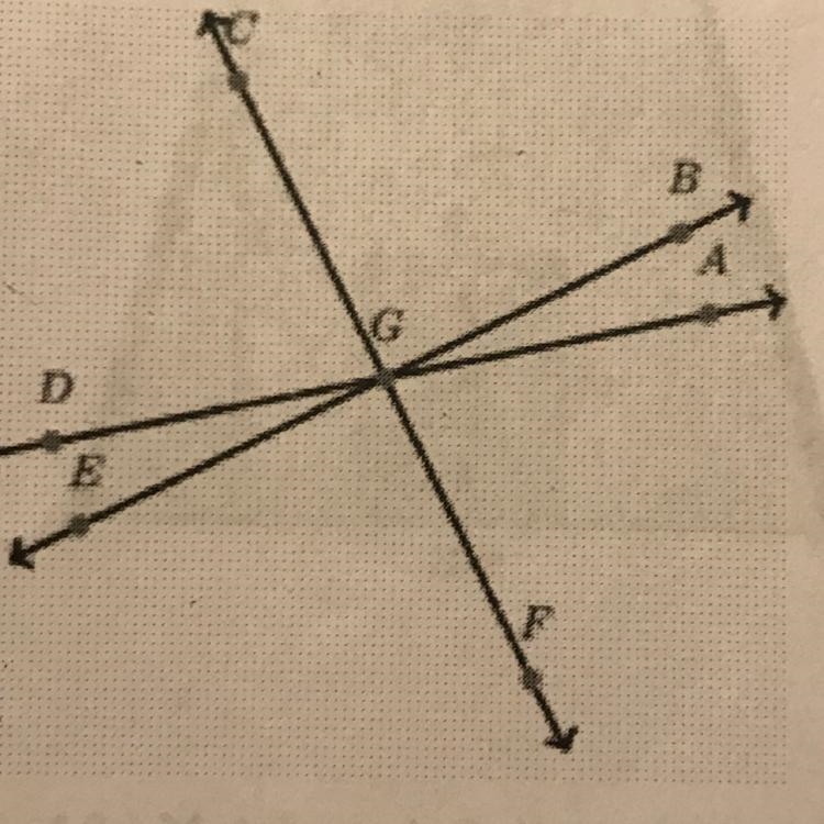 Name two pairs of adjacent angles-example-1