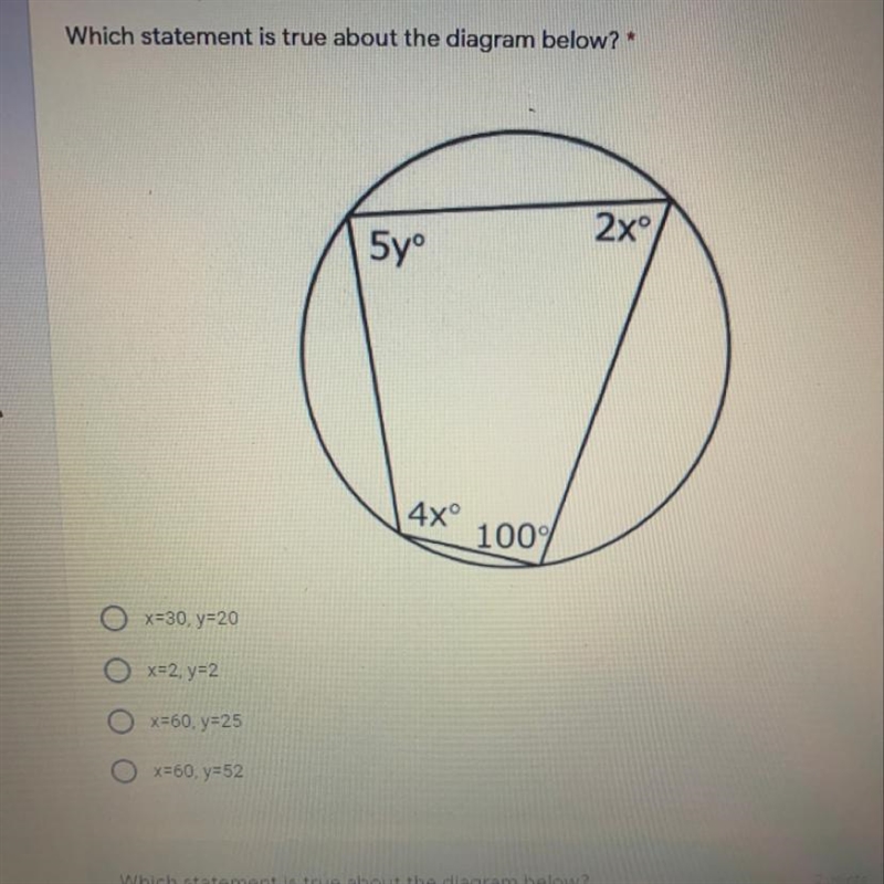 Which statement is true about the diagram below?-example-1