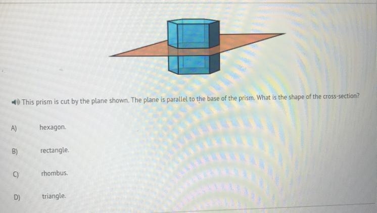 10) This prism is cut by the plane shown. The plane is parallel to the base of the-example-1