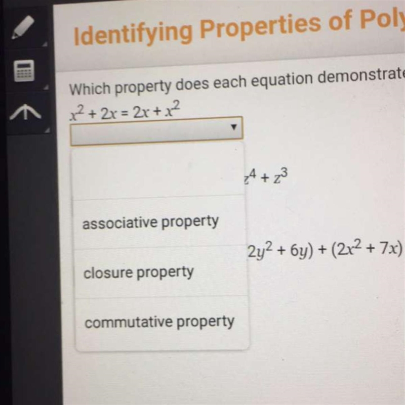 Which property does each equation demonstrate?-example-1