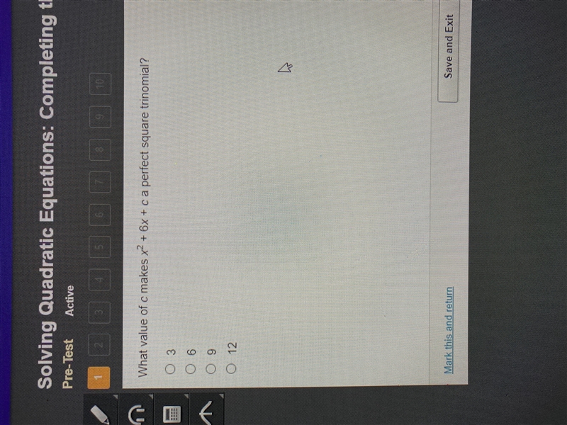 X2+6x+c what is the c value-example-1