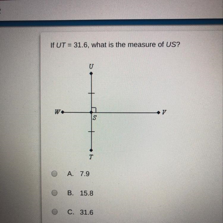 If UT = 31.6, what is the measure of US?-example-1